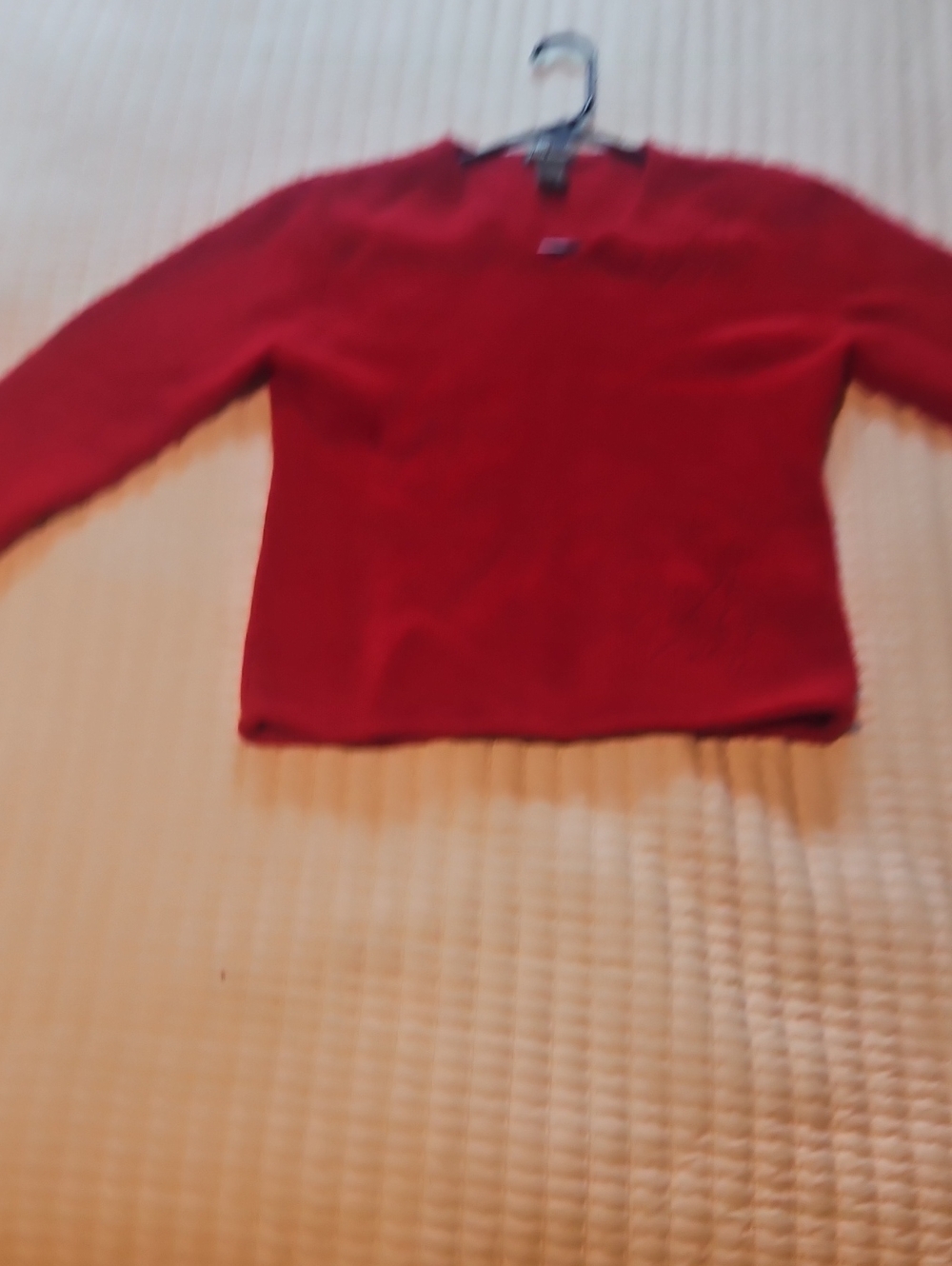 Women's Red Crewneck Pullover Sweater